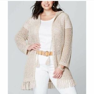 J. Jill Boho Crochet Hooded Jacket